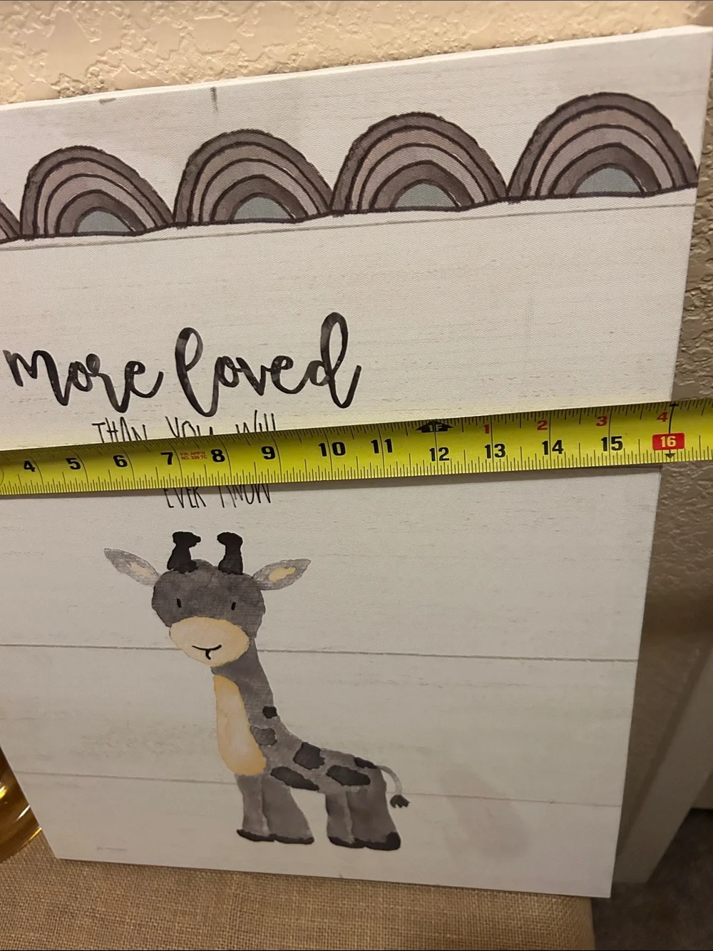 More Loved Gray Giraffe Wall Art - Neutral Nursery Decor